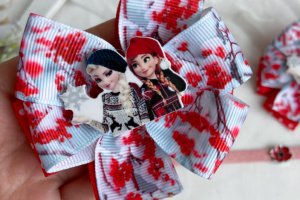 Набор бантики- резинки в садик, бантики в школу анна и ельза - Описание