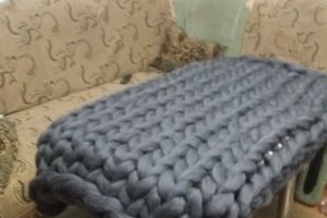 Плед крупної в'язки  100% меринос - Опис