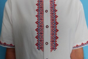 Вышиванка мужская красная рубашка - Описание