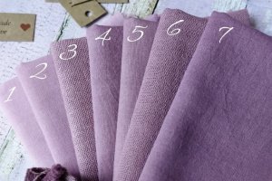 Набор ткани ручного окрашивания сиренево-сливовых оттенков - Описание