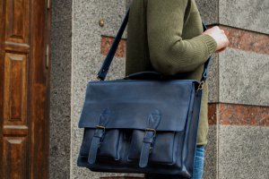 Шкіряний портфель для документів, Сумка для ноутбука - Опис