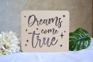 Ночник из дерева - Dreams come true - Описание
