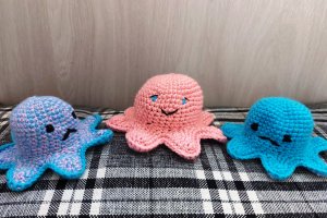 Мягкая игрушка осьминог-перевертыш двусторонний. - Описание