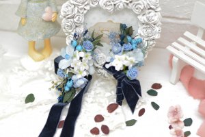 Набор свадебных украшений: браслет и бутоньерка. Navy Blue - Описание
