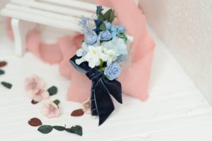 Набор свадебных украшений: браслет и бутоньерка. Navy Blue - Описание