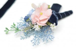 Набор : браслет и бутоньерка. Navy Blue с нежно-розовым - Описание