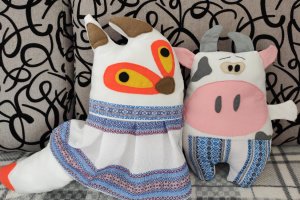 Подушка- игрушка, сувенир в украинском стиле. - Описание