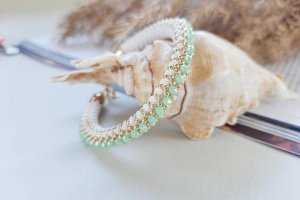Браслет из японского бисера "Mint ice ' - Описание
