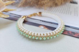 Браслет из японского бисера "Mint ice ' - Описание
