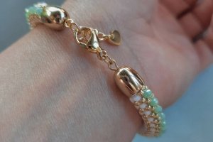 Браслет из японского бисера "Mint ice ' - Описание
