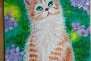 Картина "Рыжий котик" - Описание