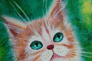 Картина "Рыжий котик" - Описание