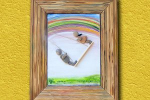 Декор для дома из морских камней ручной работы. Качели - Описание