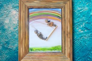 Декор для дома из морских камней ручной работы. Качели - Описание