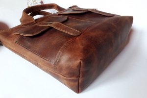 Шкіряна сумка-портфель «Style 3», віскі - Опис
