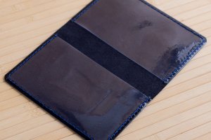 Обложка из кожи на военный билет синяя - Описание