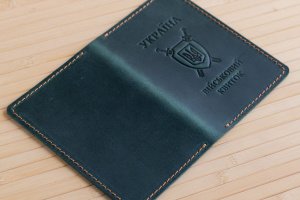 Обложка из кожи на военный билет черная - Описание