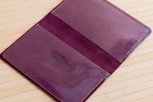 Обложка из кожи на военный билет бордовая - Описание