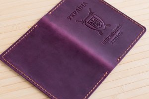 Обложка из кожи на военный билет бордовая - Описание