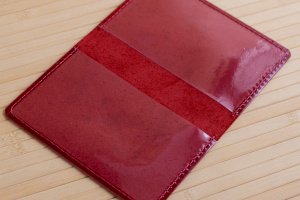 Обложка из кожи на военный билет красный глянец - Описание