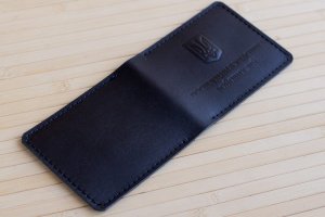 Обложка из натуральной кожи на УБД черный глянец - Описание