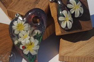 Комплект підвіска з сережками "Ромашка"