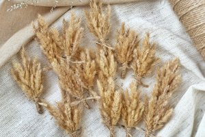Бутоньерки для гостей, бутоньерки из сухоцветов - Описание
