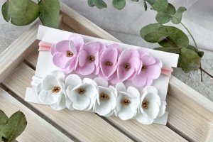 Повязка для малышки с цветами - Описание