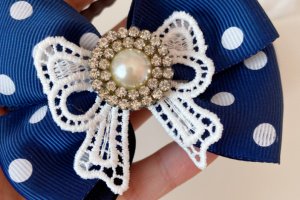 Школьные бантики на резинке синие 8 - Описание