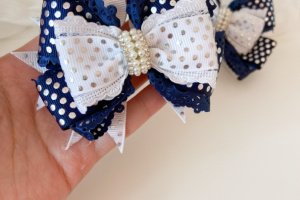 Школьные бантики на резинке синие 12 - Описание