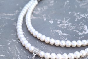 Колье из натурального жемчуга и кристаллов Swarovski - Описание