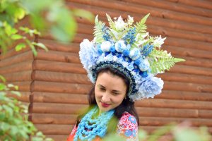 Голубовато белый венок, этно венок, большой венчик, фотосессия - ДРУГИЕ РАБОТЫ