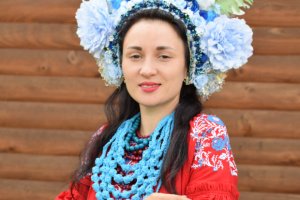 Голубовато белый венок, этно венок, большой венчик, фотосессия - Описание