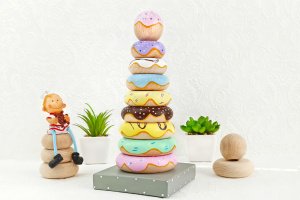 Пирамидка игрушка "Donuts" - Описание