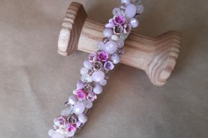 Рожева квіткова шпилька, шпильки для довгого волосся - ІНШІ РОБОТИ