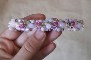 Розовая цветочная заколка, заколки для длинных волос - Описание