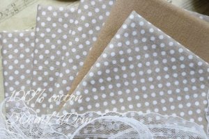 Ткань хлопок густой горошек на телесном