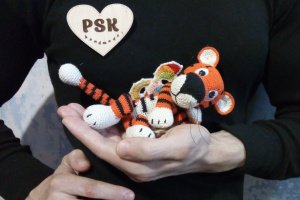 Крилатий тигр із крилами метелика. В'язаний символ року 2022 - Опис