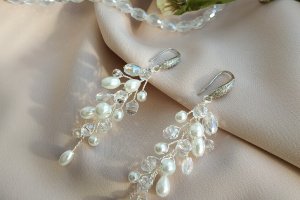 Весільні сережки для нареченої на весілля, на подарунок - Опис