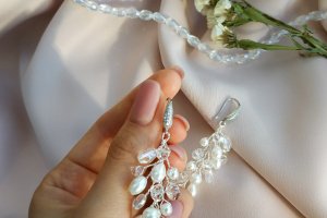 Весільні сережки для нареченої на весілля, на подарунок - Опис