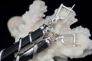 Серьги классические: "Грация" (черный турмалин) 87/55 - Описание