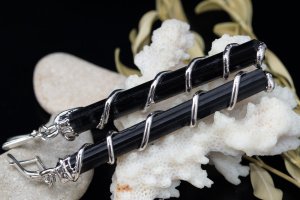 Серьги классические: "Грация" (черный турмалин) 87/55 - Описание