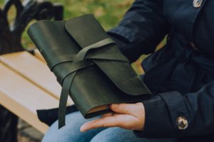 Зеленый Кожаный блокнот - Описание