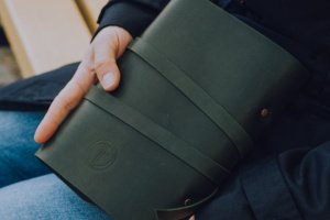 Зеленый Кожаный блокнот - Описание