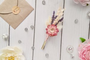 Свадебные бутоньерки из сухоцветов. АРТ. 1114