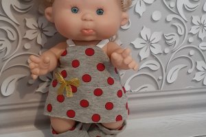 Одежда для пупса Нинес донил 26 см. Сарафан летний - Описание