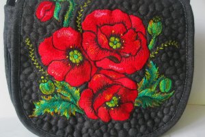 КРАСНЫЕ МАКИ сумка вышитая - Описание