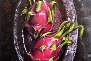 Работа Картина Маслом (Натюрморт с питахайя)