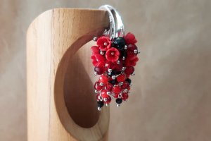 Робота Червоні сережки, сережки грона, вечірні сережки