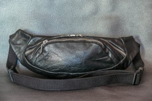 Мужская черная поясная сумка ручной работы - ДРУГИЕ РАБОТЫ